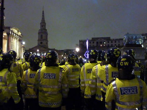 Behind the police line