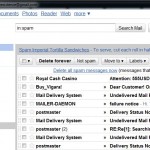 Screenshot of GMail spam folder Screenshot of GMail spam folder