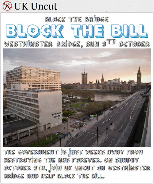 UK Uncut: Block the bridge, block the bill