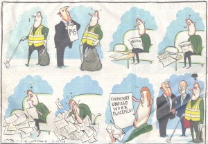 Times cartoon on compulsory work placements