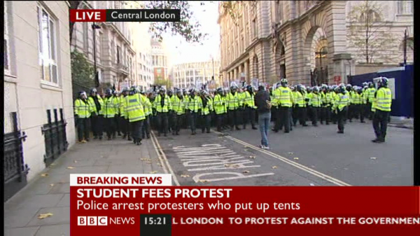 March against tuition fees and education cuts, from the front