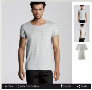 screenshot from H&M website showing mail virtual model.