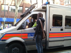 Police outside the pub Police waiting outside our pub