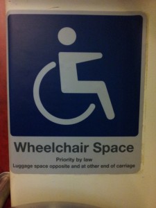 Sign: Wheelchair Space: Priority by law
